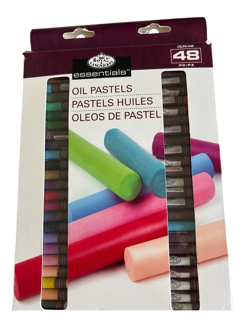 Royal Langnickel Essentials Oil Pastels 48 Pc Set Artist Drawing Blending Colors